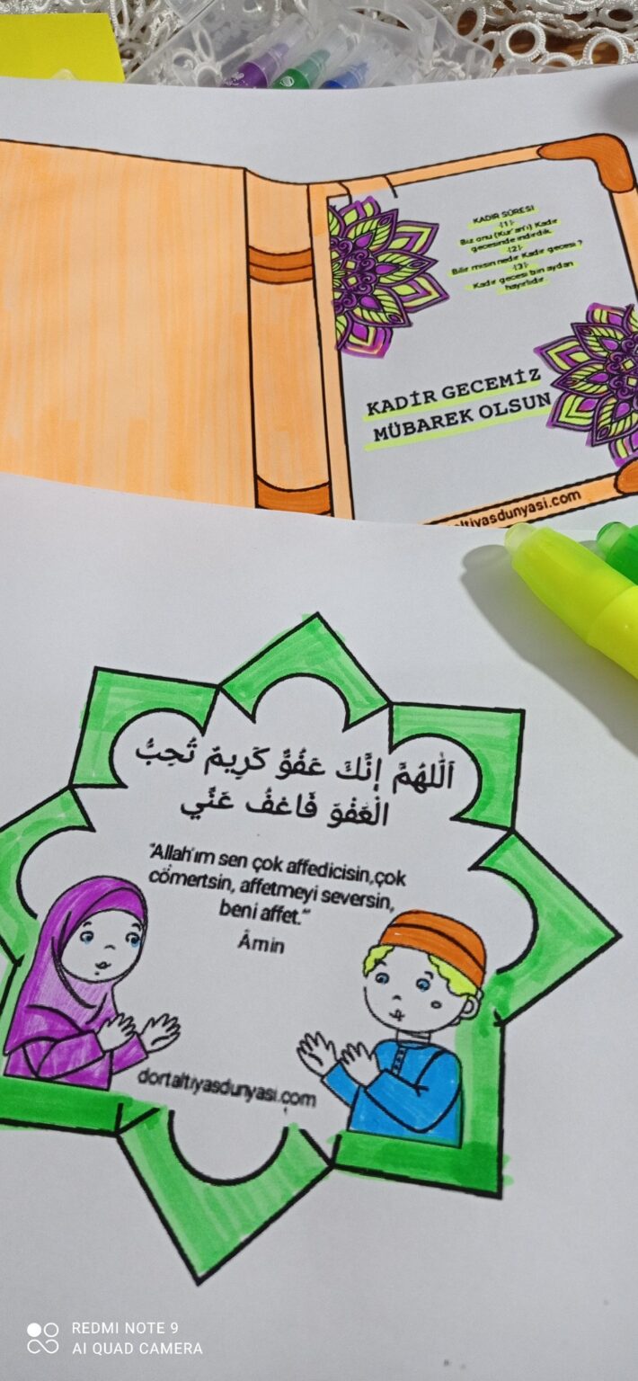 KADİR GECESİ DUASI ETKİNLİĞİ - 4-6 Yaş Dünyası